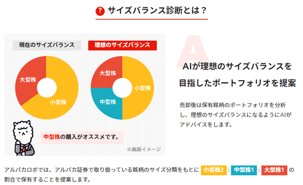 理想のサイズバランスを提案してくれる