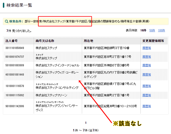 Stepの法人情報