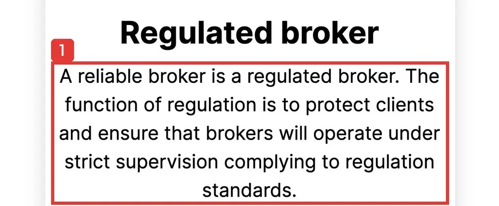 Apex WealthのAvoid ScamのページのRegulated broker。A reliable broker is a regulated broker. The function of regulation is to protect clients and ensure that brokers will operate under strict supervision complying to regulation standards.と書かれている